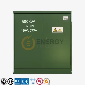 500 kVA 13.2kV to 480Y/277V three-phase pad mounted transformer by Evergy Transformer – China manufacturer for USA, Canada, Australia, Brazil, Argentina, and Mexico markets.