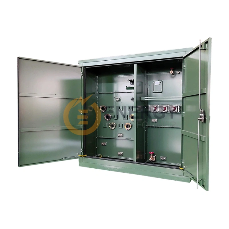 Internal view of 500 kVA 13.2 kV to 480Y/277V pad-mounted transformer – wholesale factory sale to USA, Canada, Brazil, UK, Spain, and Argentina