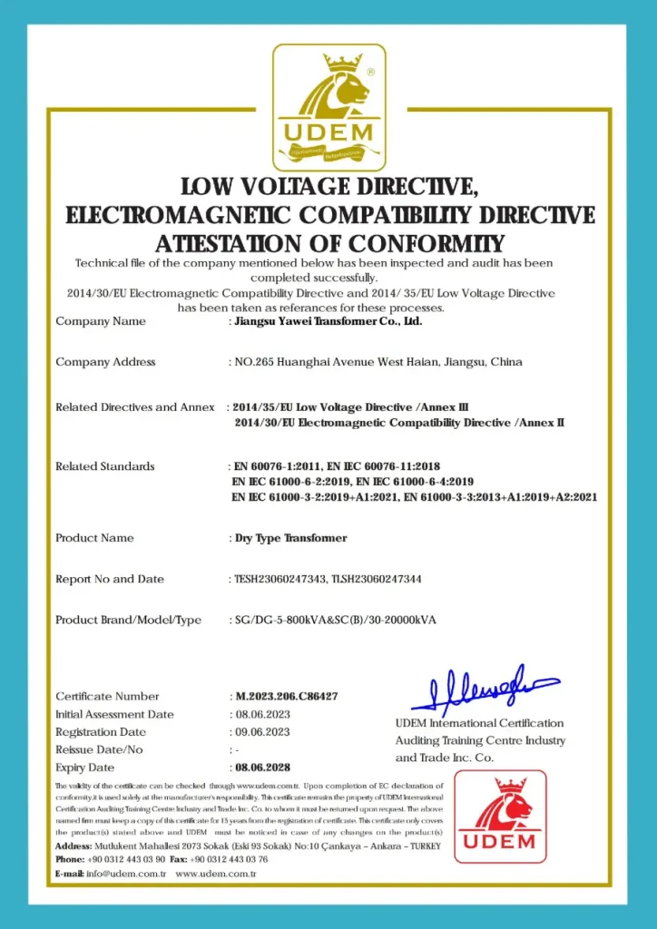 Energy Transformer – Top certified factory in China with ISO9001, GOST, CE, and UL certifications for oil and box transformer manufacturing.