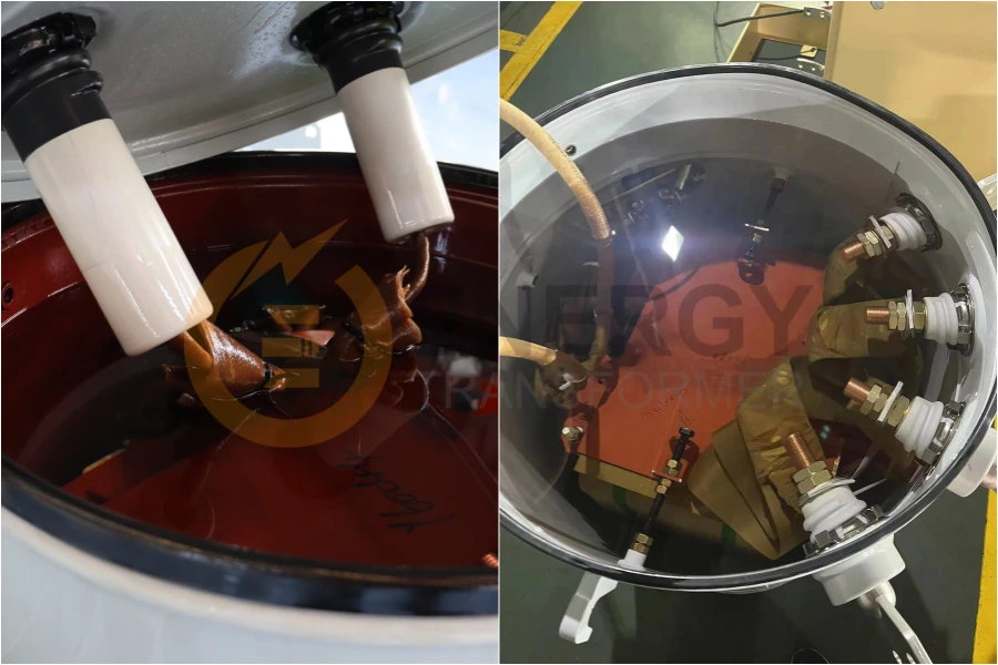 Oil filling process of a pole-mounted transformer with capacity range 15 to 330 kVA