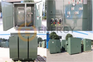 Pad-mounted transformer used in urban and suburban electrical distribution networks in the US, Canada, Brazil, Argentina, and Peru