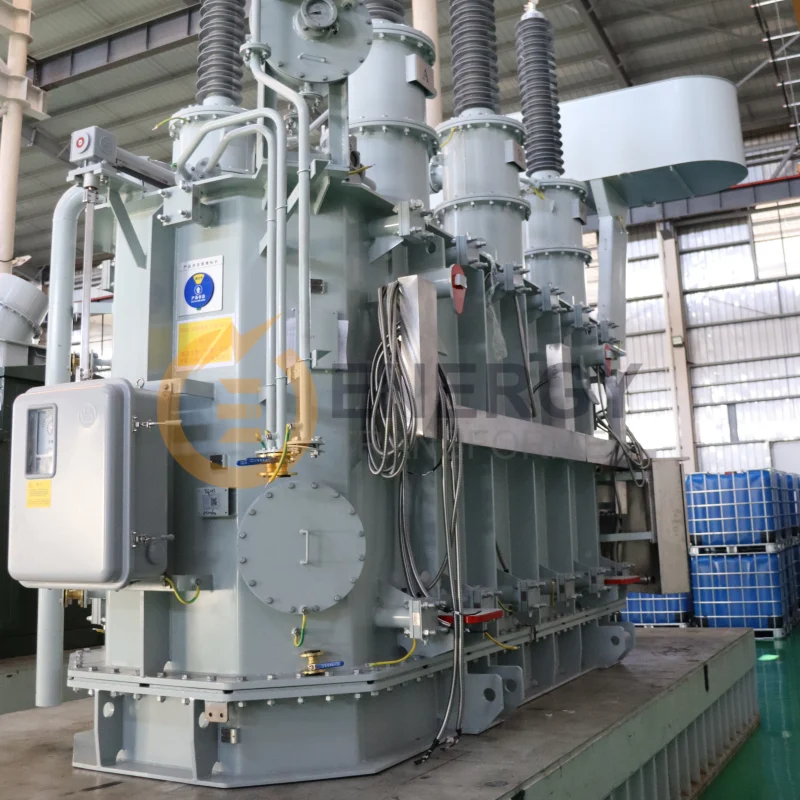 Oil-immersed substation transformer 220kV/230kV with high power output (50–500 MVA), manufactured by Energy Transformer for supply in the USA, Canada, Mexico, Brazil, Argentina, and Chile.